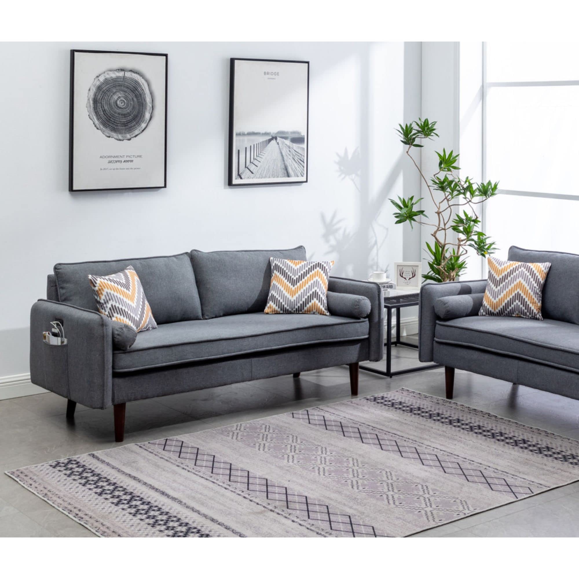 Lilola Home LHF-89320-S Sofas, Grey